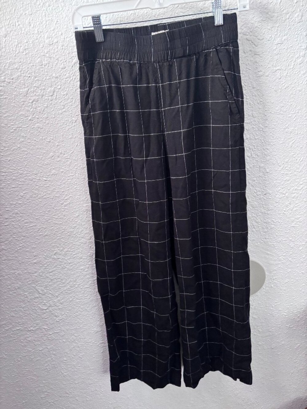 Marine Layer Allison Wide Leg Trouser Black White XS Coastal Comfort